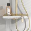 Hot Cold Bathroom Shower System Faucets 12 Inch Round Rain Shower Head Brushed Rose Gold Hot Cold Waterfall Bathroom Shower Set