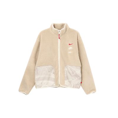 FW23 Dragon Year CNY Series Color-Block Pocket Zip Fleece Jacket Men Outerwear Beach-White FZ6194-126