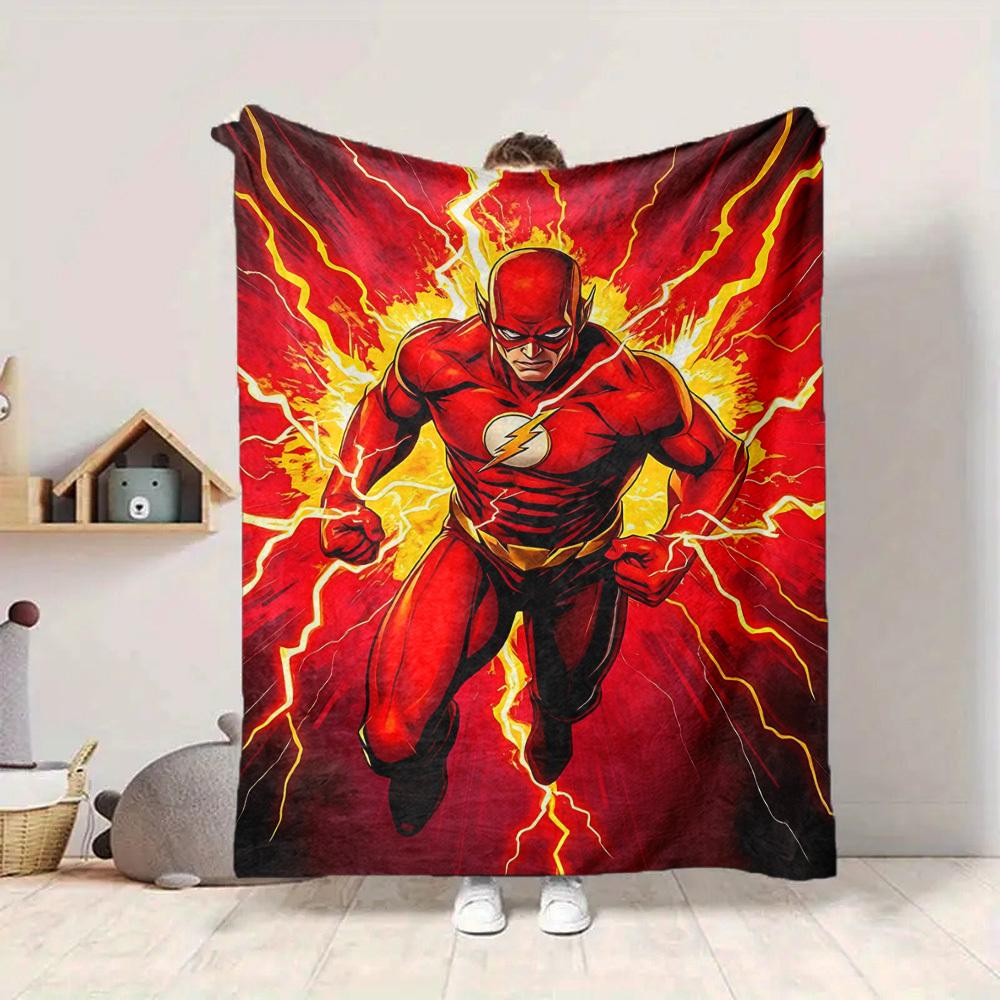 1pc Flash Lightning Flannel Throw Blanket Lightweight Soft Warm All Season Blanket for Sofa, Bed, Travel, Camping L1024149