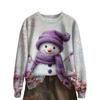 Damenmode Langarm Weihnachten Schneemann Schneeflocke Druck Jacke Strickjacke