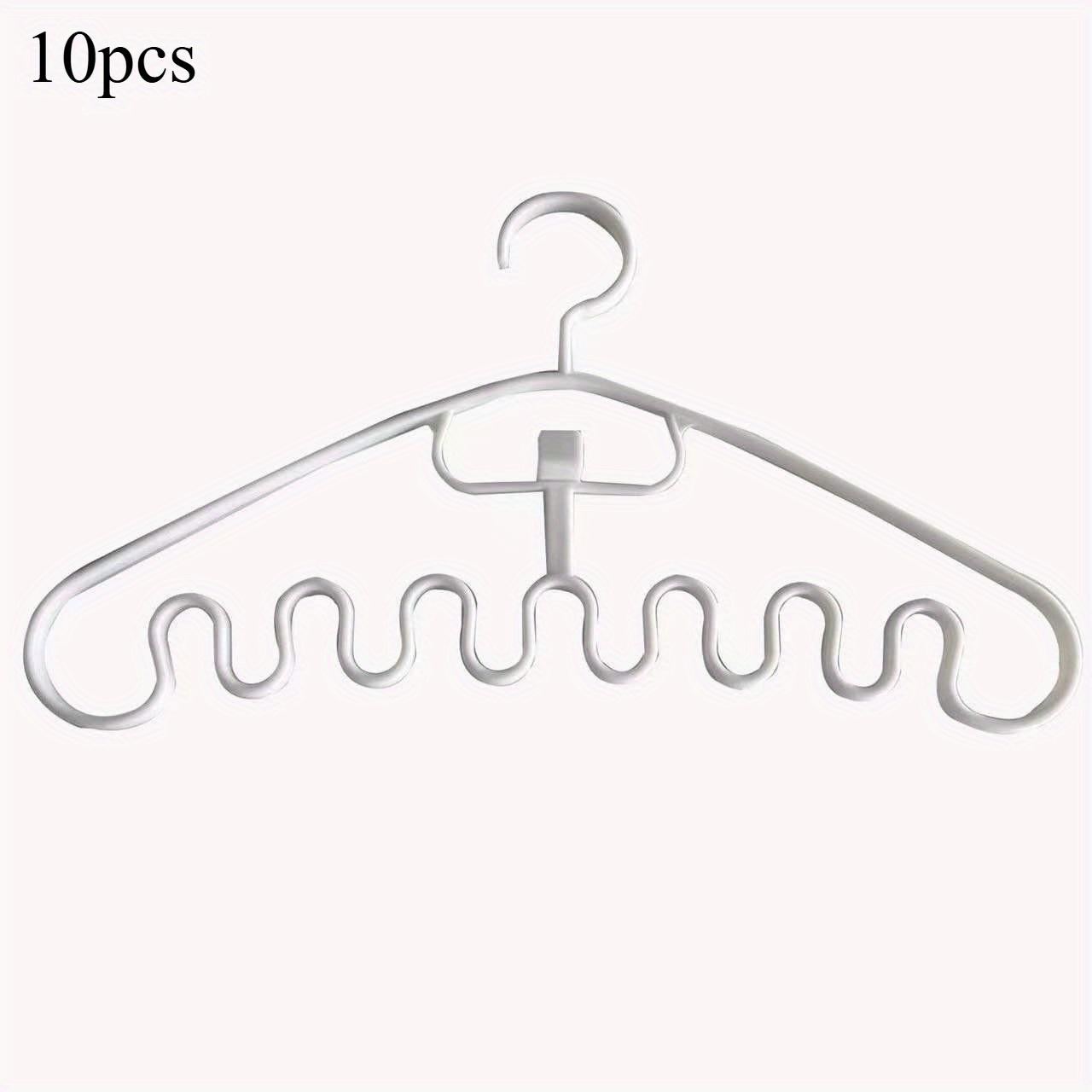 

10pcs Wave Design Plastic Clothes Hanger, Scarf and Accessory Organizer for Bedroom, Laundry,Closet Organization, Clothes Rack