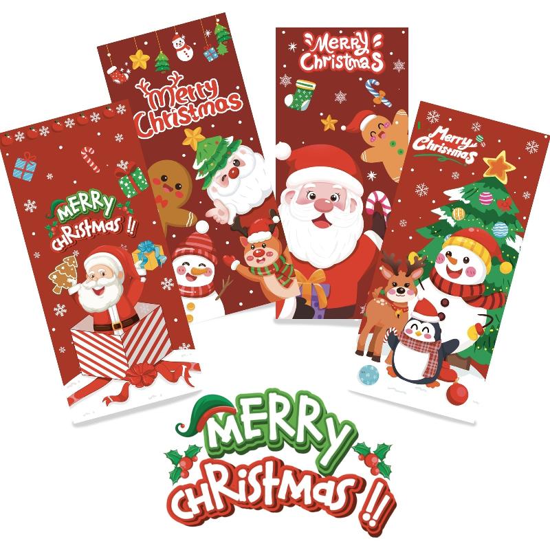 50 ks Vánoční sáčky na cukroví Vánoční dekorace Dárková taška Santa Claus Navidad Vánoční dárkové tašky Vánoční sáček na balení sušenek