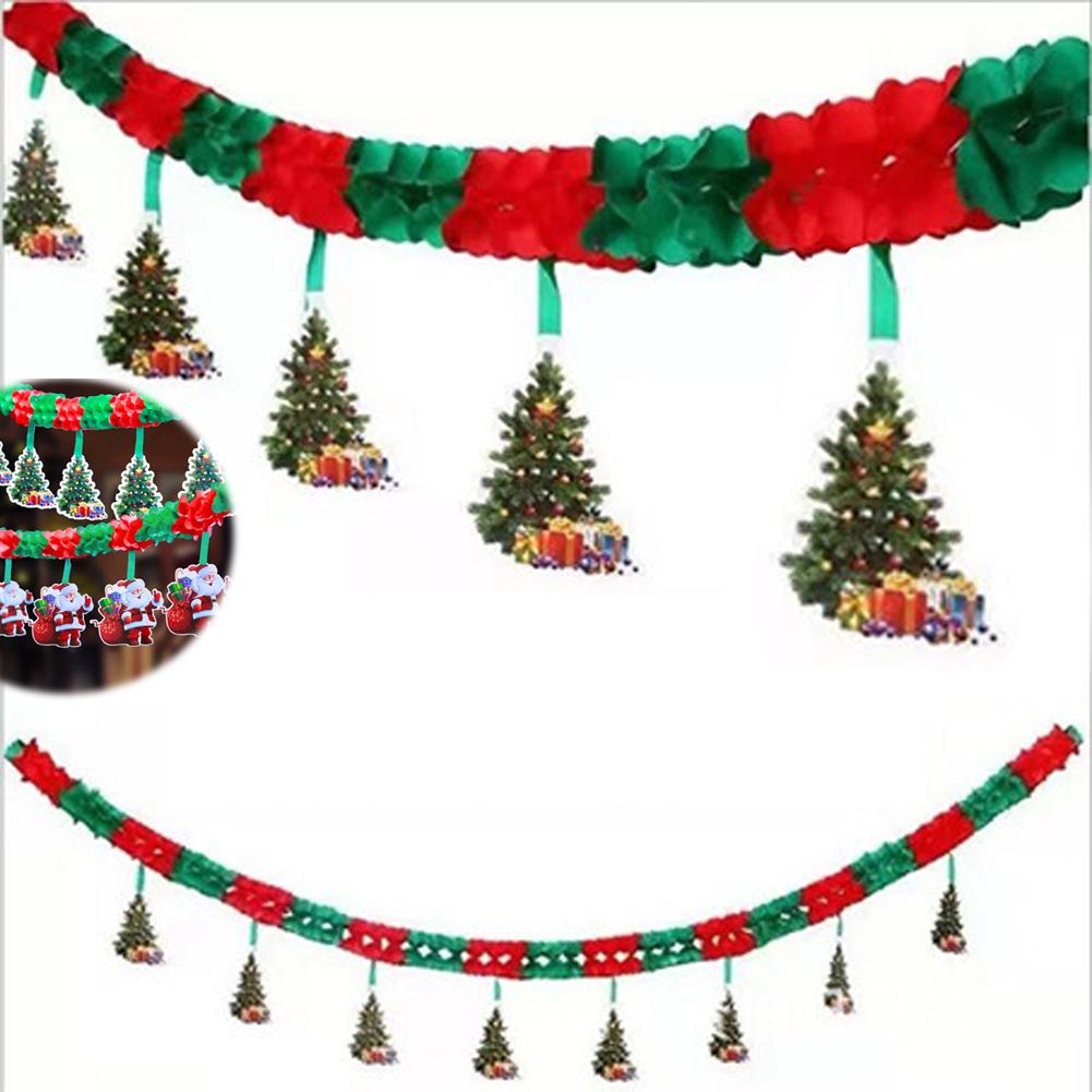 

Різдвяний банер, прикраса, святкова вечірка, стільниковий папір, квітка, кулон, Санта-Клаус, декоративний банер для стелі