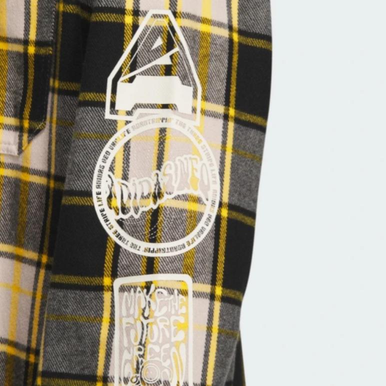 Adidas Neo Embroidered Logo Check Stripe Print Single-Breasted Jacket Men Jacket Deep-Yellow IA6824