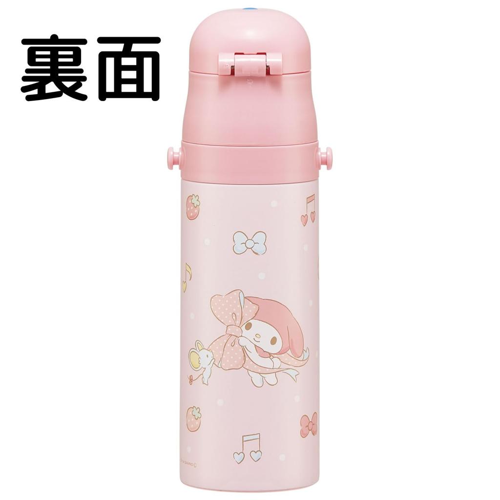 Skater Children's Water Bottle, 470ml, Direct Drinking, Sanrio My Melody Big Ribbon, Girls', Insulated, Stainless Steel, Lightweight, Sports Bottle,