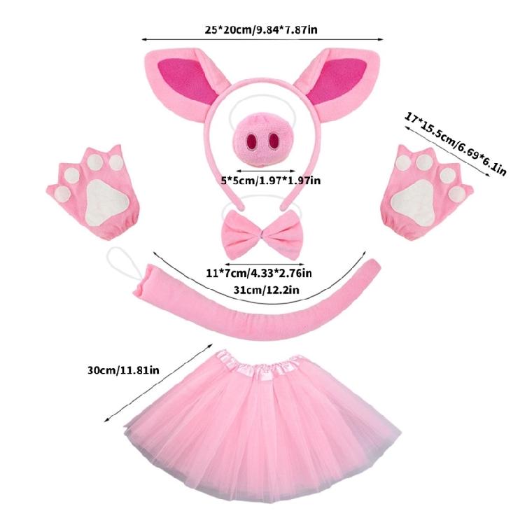 Strój do przebierania świnki Kostium zwierzęcy świnka na Halloween Akcesoria dla Dziecka Chłopca Dziewczynki Cosplay Urodziny Boże Narodzenie Halloween