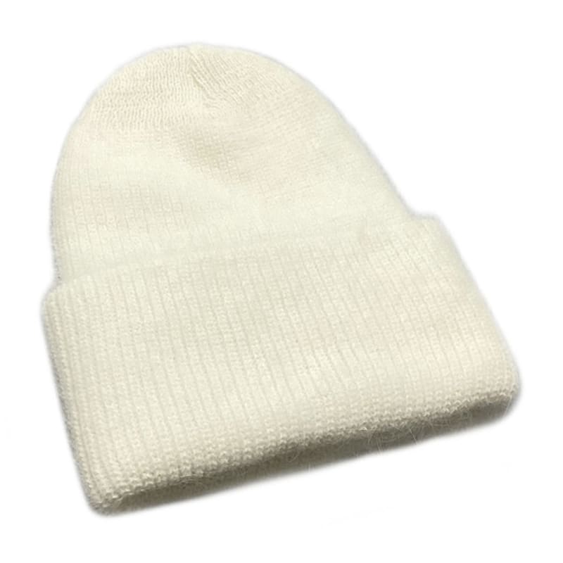 AUSSERIRDISCHE Große Schleife Angora Mütze [Elfenbein]