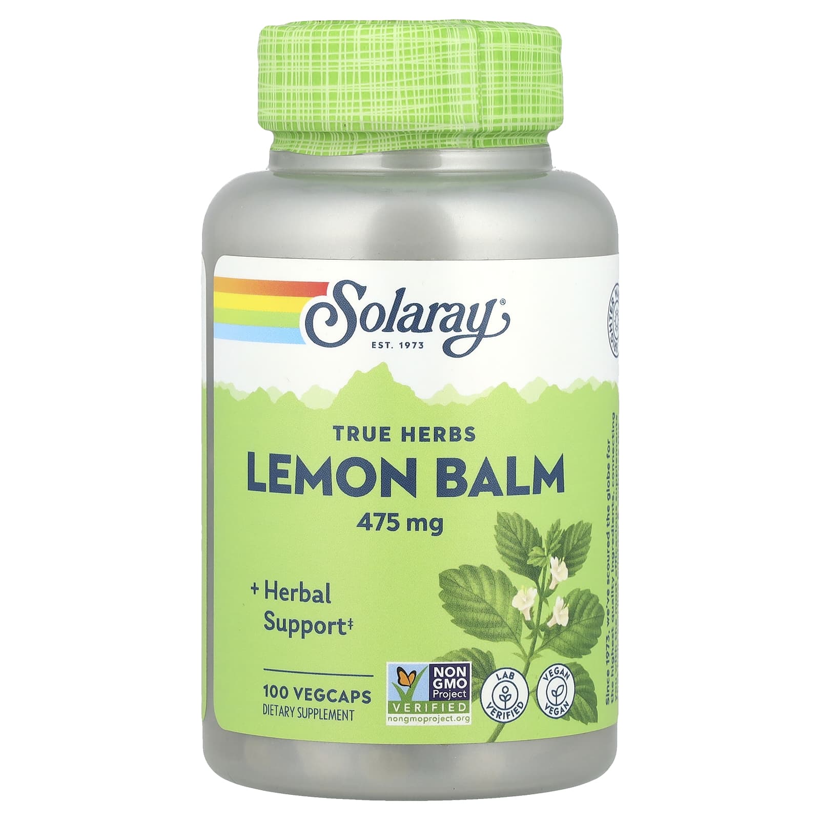 

True Herbs, Lemon Balm, 475Mg, 100 Veggie Caps