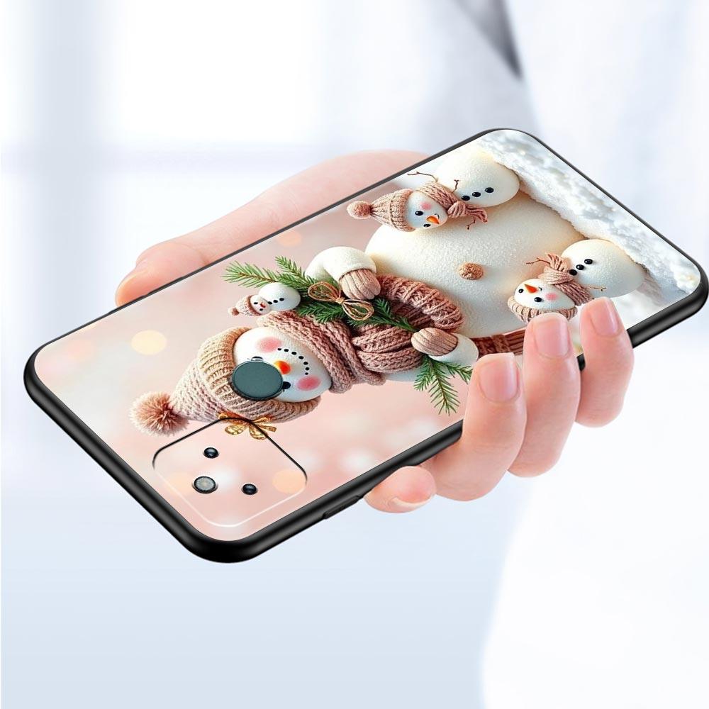 Christmas Snowman Phone Case Cover for Google Pixel 10 9 8 7 6 9A 8A 7A 6A Pro Shockproof Soft TPU 9 Pro XL Shell Capas Fundas