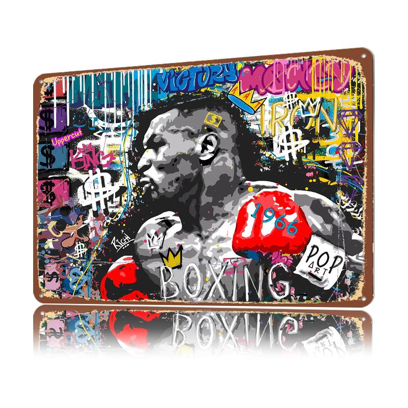 MMA Boxing D Texture Metal Poster Customized Wall Art Tin Sign Gift for Mancave Modern Home Decoration Luxury Vintage Decor
