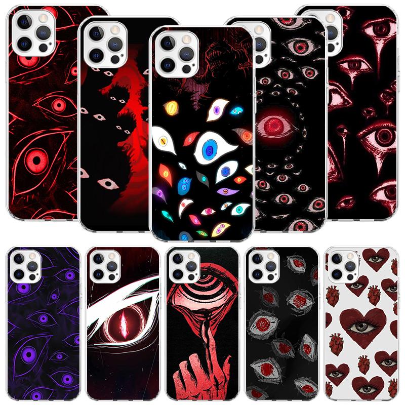 Scary Face Eyes Phone Case for Apple iPhone 17 Air 16 15 Plus 14 + 13 Mini 12 11 Pro Max 7 8 SE 16Max Soft Shell Cover Coque 17