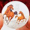 2026 Australian zodiac horse, silver plated color printed commemorative medal, creative ornament, bracket, zodiac year coin, gift coin