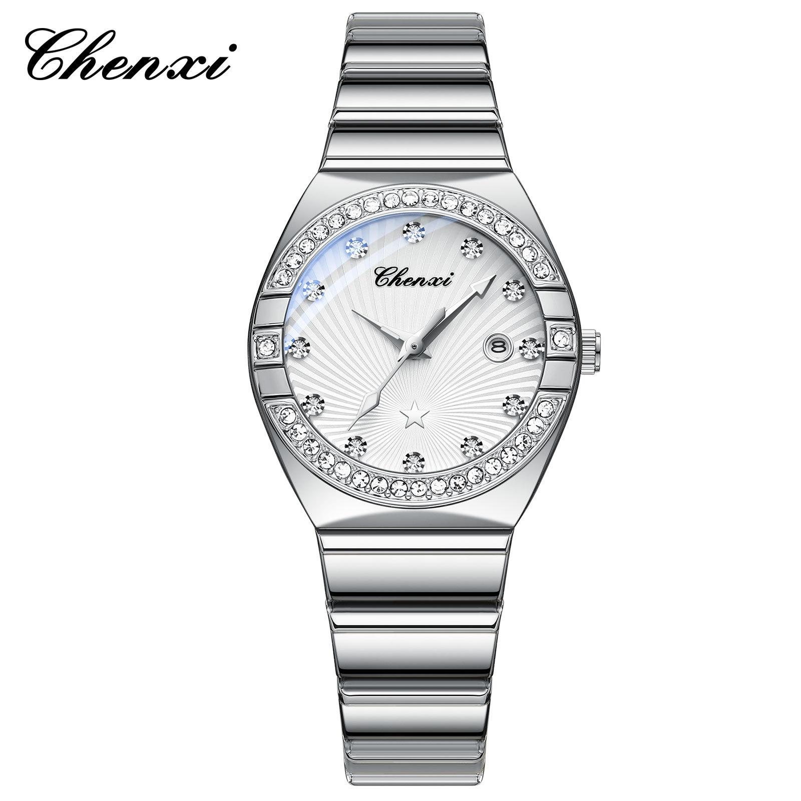 Dawn Round Diamond Scale Watch Calendar Luminous Waterproof Ladies Watch Quartz Watch