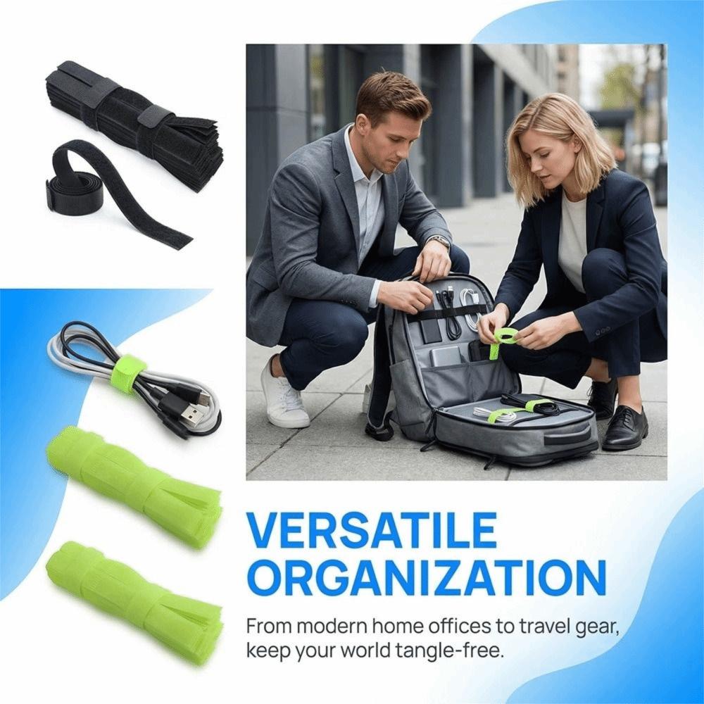 50PCS Pink/Red/Blue/Black/Yellow Cord Lead Straps Reusable Cable Holder  Home Office Travel