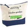 Blue Background Pouch Best Special Needs Educator of All Time - Original Gift Large Makeup Bag