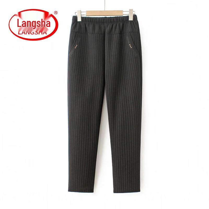 LangSha Women s High-Waist Elastic Casual Pants XL