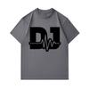 Men's 100% Cotton Crew Neck Short Sleeve T-Shirt, Casual DJ Sound Wave Graphic Printed Breathable Soft Summer Tee for Daily Wear and Music Enthusiasts