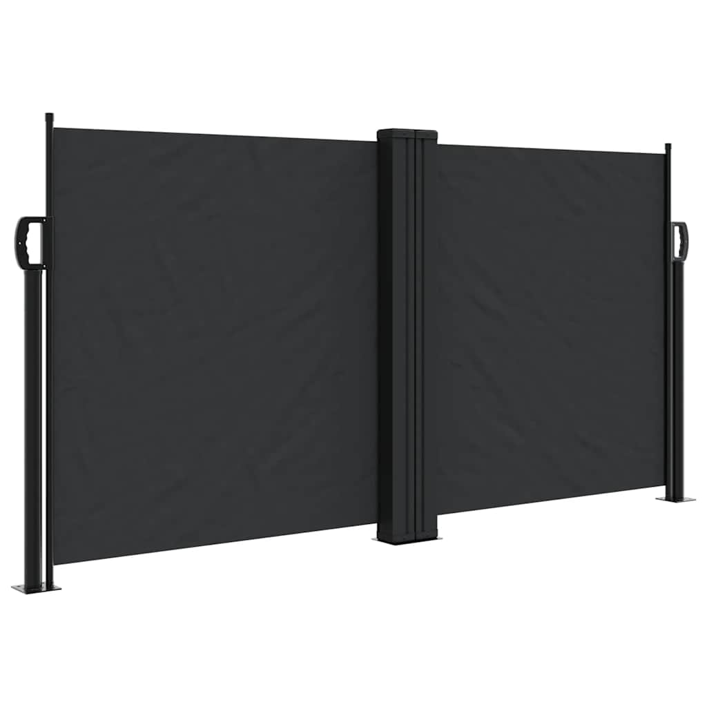 Retractable Side Awning Black 120 x 600 cm