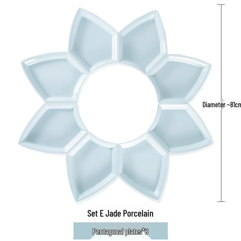 Melamine Platter & Tableware Set: Bowl, Plate, and Dish Set for Hot Pot & New Year's Eve Dinner.