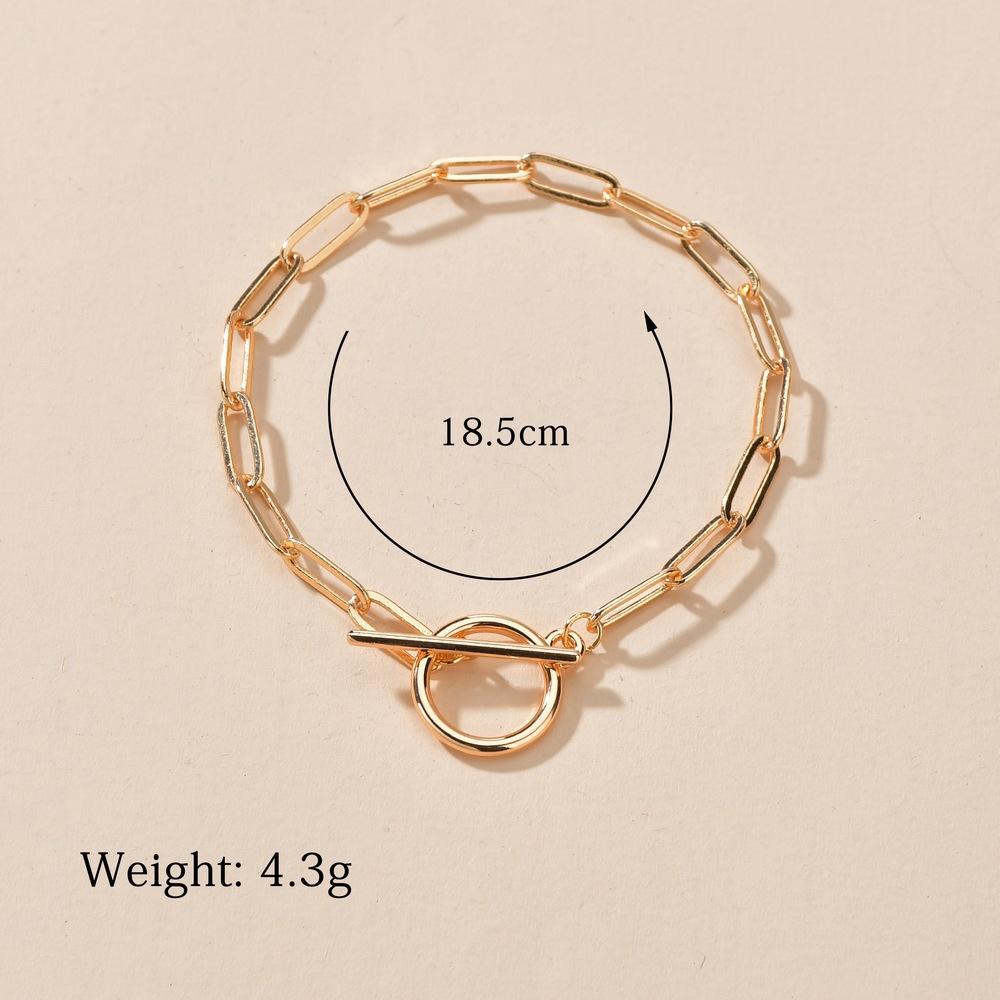 Accessories Square Chain Bracelet Simple Couple OT Buckle Chain Bracelet Hip Hop