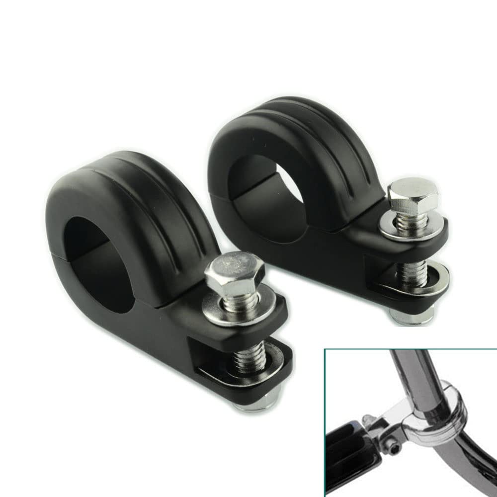 YIBO 38mm Clamp Bracket for Engine Highway and Harley Clamp Fits Most Motorcycles 1.5" Guards, Pegs, Brackets, (Black)