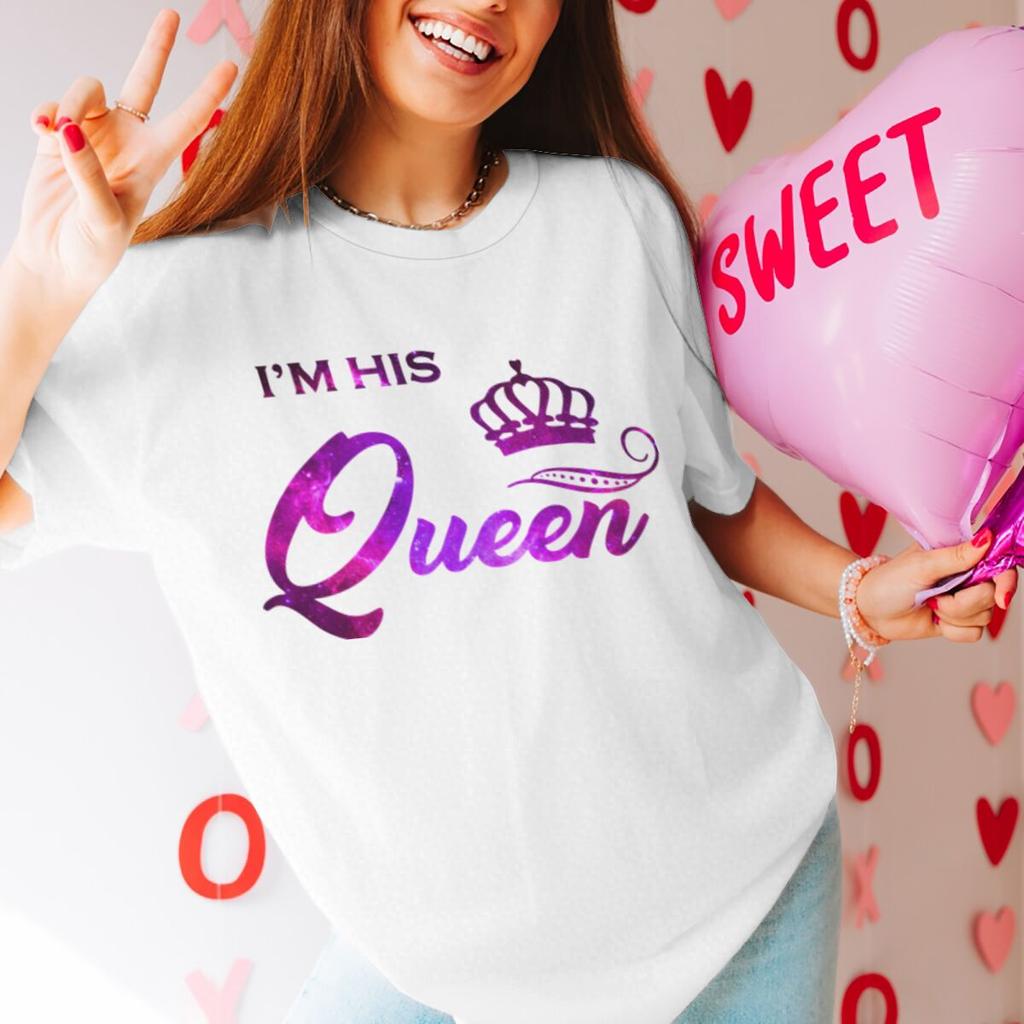 Vintage Starry Sky Style Im His QueenHer King T Shirt Women Men Fashion Crown Matching Tshirt Sweet Valentine Gifts Tshirts