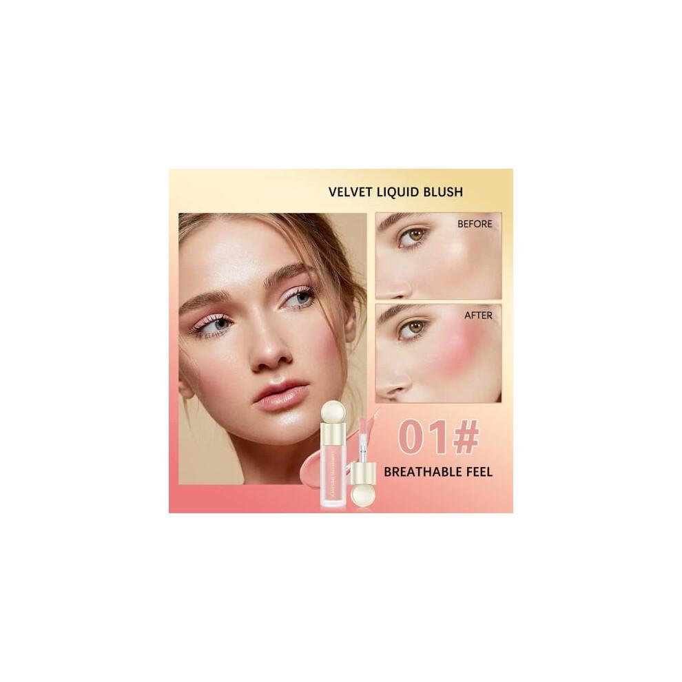 Flüssiges Rouge - Cremiges Rouge - Wasserdicht Leicht Natürliches Aussehen Glatt Natürliches Aussehen Taufrisches Finish Hauttönendes Rouge Make-up - 7,5 ml