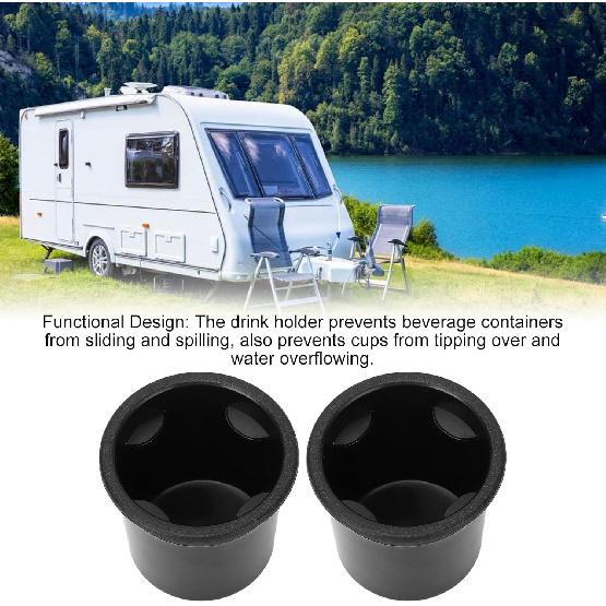 

Fockety Cup Drink Holder, 2Pcs RV Cup Holder Insert Replacement Plastic Spilling Proof Drink Can Holder Boat Cup Holder Easy Installation for Boats