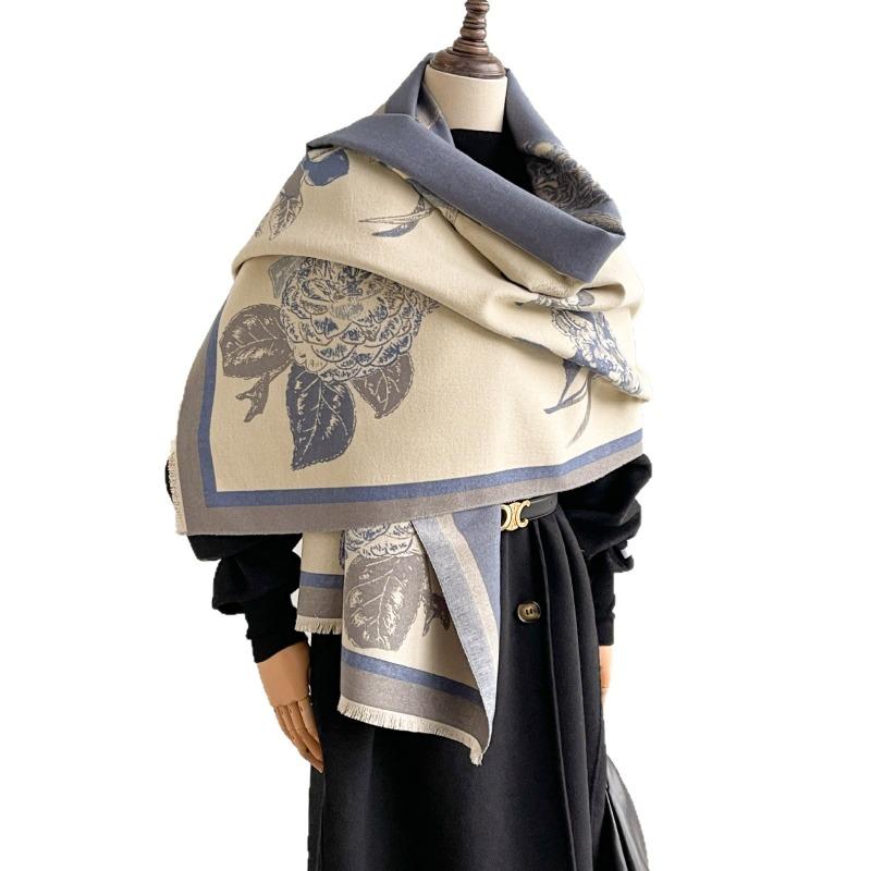 Autumn and winter new imitation cashmere shawl scarf women's winter senior sense versatile thickened warm scarf