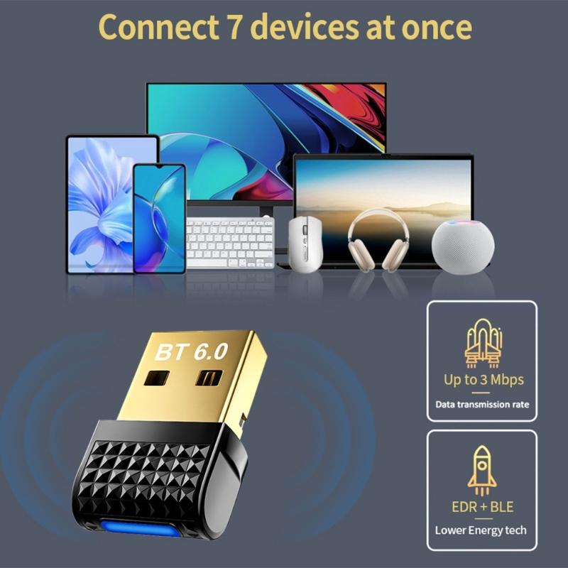 Wireless Bluetooth-compatible 6 0 Receiver & Transmitter For Computer Works With Keyboards Mouse Headsets And More