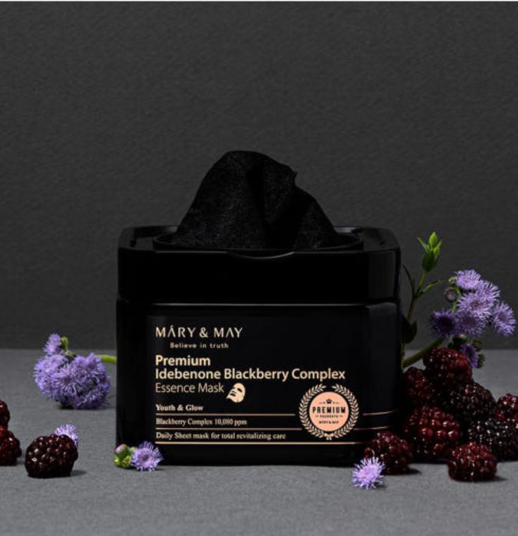 Mary&May Idebenone + Blackberry Complex Essence Mask – 20 Sheets