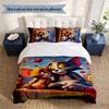 Tom and Jerry 3‑Piece Bedding Set Soft Microfiber Duvet Cover Pillowcases Comfortable Bed Linen for Bedroom Decoration