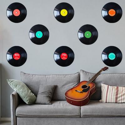 8 adet/takım sanat vinil plak çıkartmalar kayıtları görüntüler duvar müzik işaretleri süsler oturma odası