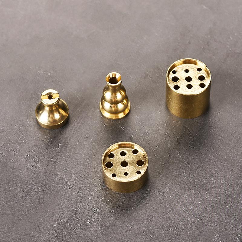 Handmade Nine-Hole Brass Gourd Incense Holder | Pure Copper Burner | Metal Handicraft Default