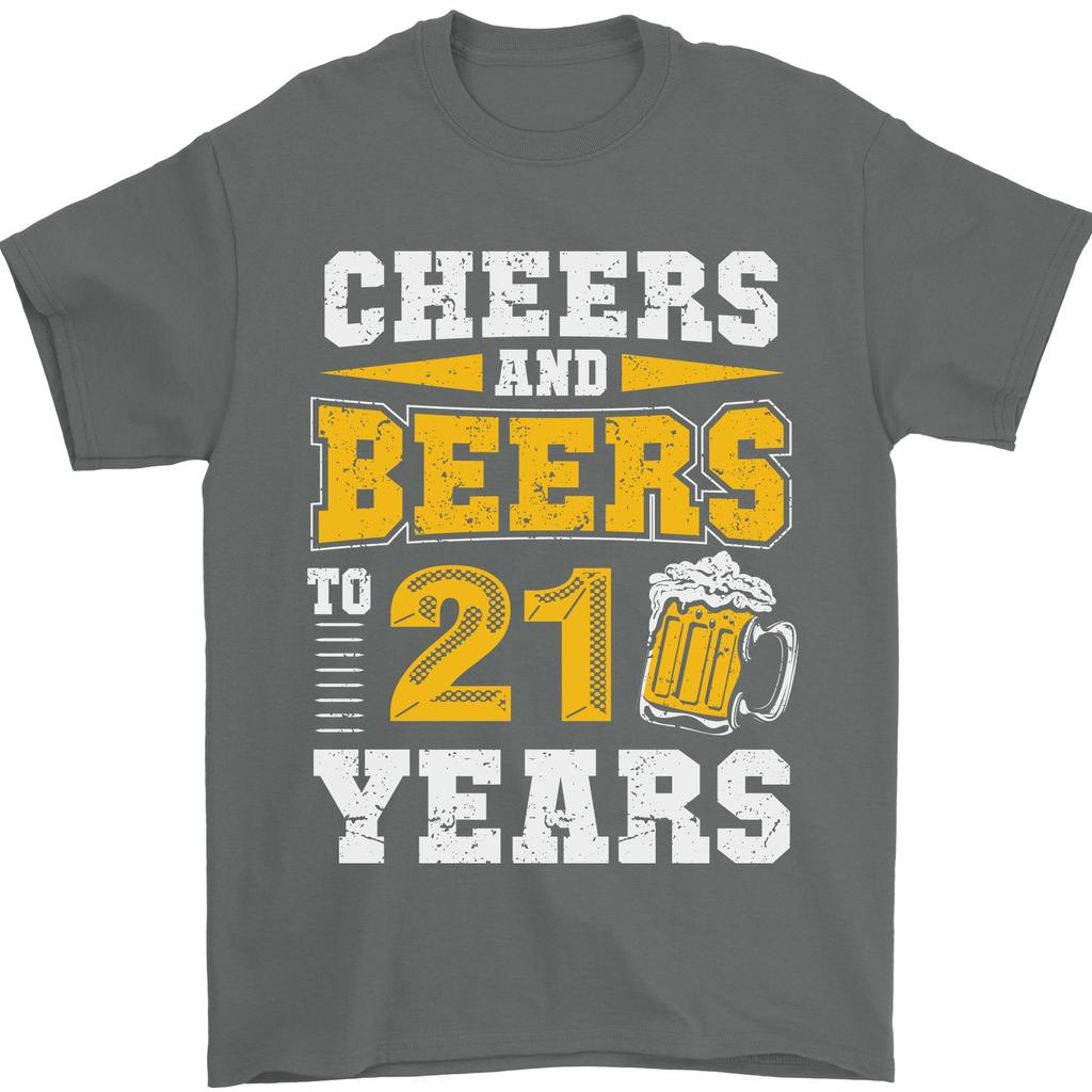 Maglietta Unisex Divertente per il 21° Compleanno, 21 Anni, Alcool, 100% Cotone