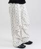 WHEN YOU MOVE Ribbon Pattern Cotton Wide Pants Ivory