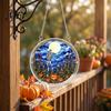 Decorative Glass Effect Pendant Halloween Acrylic Puzzle Window Suncatcher, Stained Style Hanging Ornament Retro Skeleton Pumpkin Crow with
