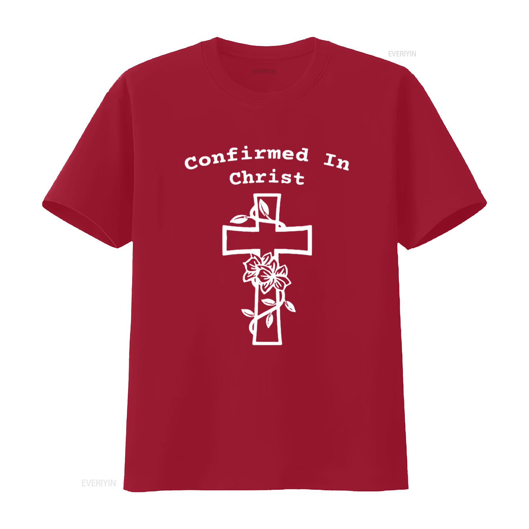 

Mens Confirmed In Christ Cross Catholic Confirmation Idea T Shirt Black X Large vintage Washed streetwear Slightly graphic S