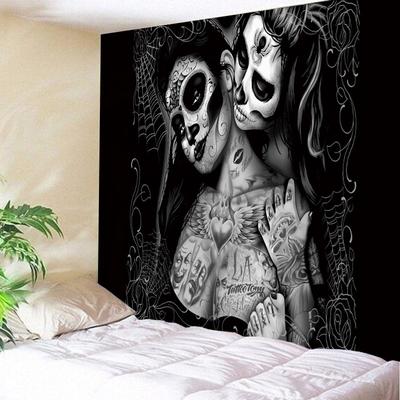 Geeignet für die Wanddekoration zu Hause, Wandteppich mit Totenkopf-Kunst, Wandbehang, psychedelischer Wandteppich mit Totenkopf-Kunst