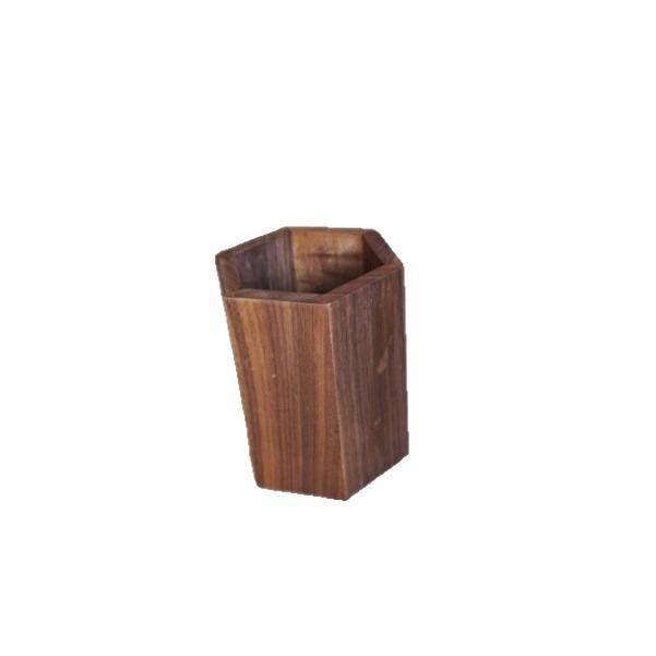 Black Walnut Solid Wood Pen Holder: Creative Storage Box for Office or Tea Ceremony Accessories