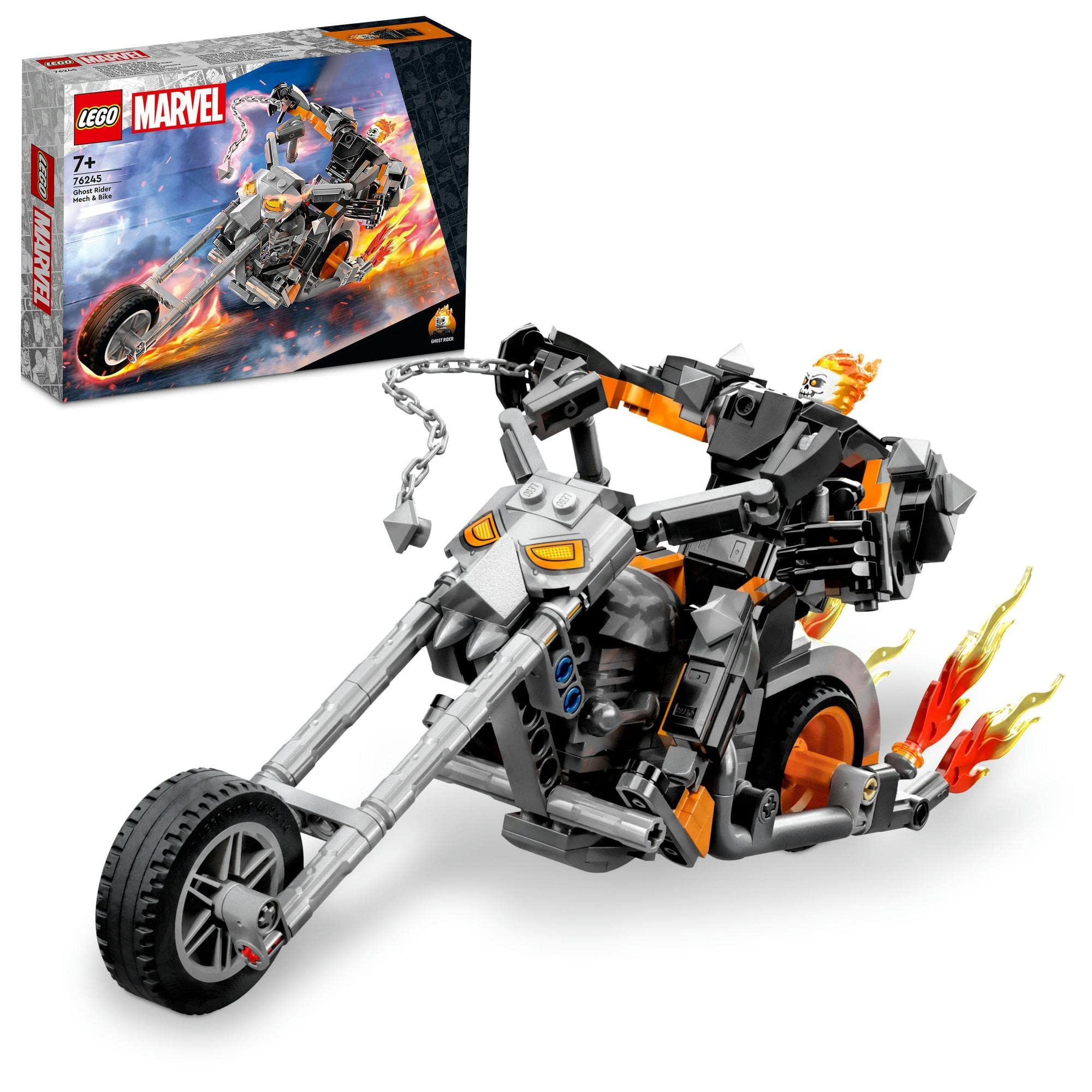 

LEGO Super Heroes Marvel Механический костюм и мотоцикл Призрачного гонщика 76245 Игрушечные блоки Подарок Американский комикс Супергерой Мальчики от 7 лет и старше