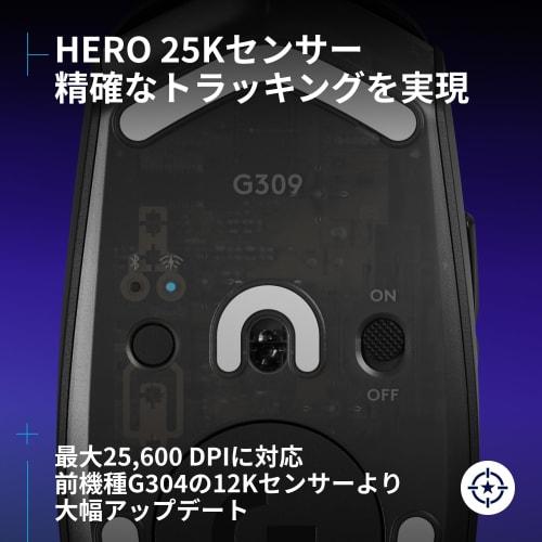 Logitech G Gaming Mouse G309 LIGHTSPEED Wireless Mouse G309WL-BK LIGHTFORCE Hybrid Switch HERO 25K Sensor 6 Program Buttons Over 300 Hours of Continuo