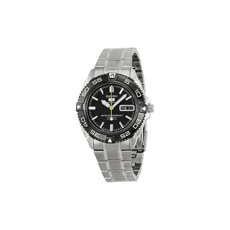 

SEIKO 5 100m Water Resistant Automatic Mechanical Movement Stainless Steel Strap Watch Unisex SNZB23J1 Black Dial