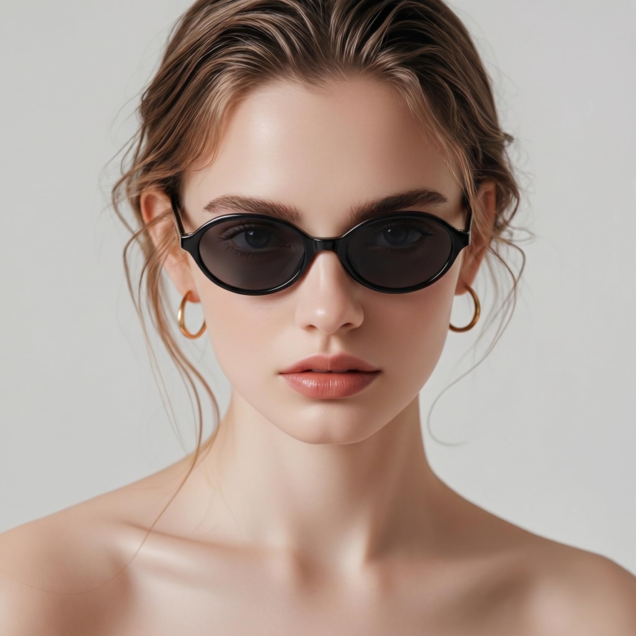Oval Sunglasses for Women,Retro Oval Sunglasses,100% UV Protection