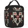 Templerkreuz Isolierte Lunchtasche - Wiederverwendbare Tragbare Schwarze Lunchbox - Kühlende Lunch-Tragetasche für Frauen Männer Büro Arbeit Reise