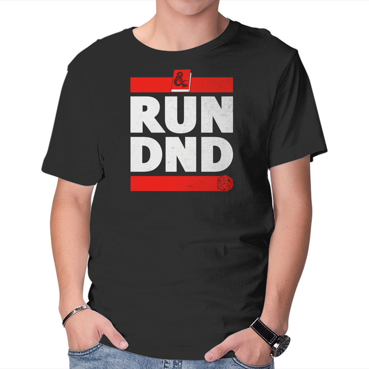 Unisex Crew Neck T-Shirt Run DND Graphic Short Sleeve Casual Tee L