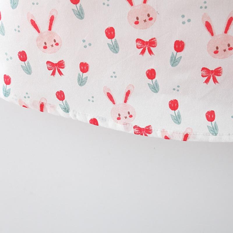 Lato Nowa Bawełniana sukienka dla dziewczynki Edycja Kołnierzyk zapinany na guziki Sukienka z małym króliczkiem na całe ciało Handel zagraniczny Sukienka dziecięca