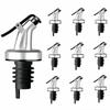 10Pcs ABS Oil Pourer Spout Silver Wine Pourer Cap Durable Liquor Dispenser Spout  For Olive Oil