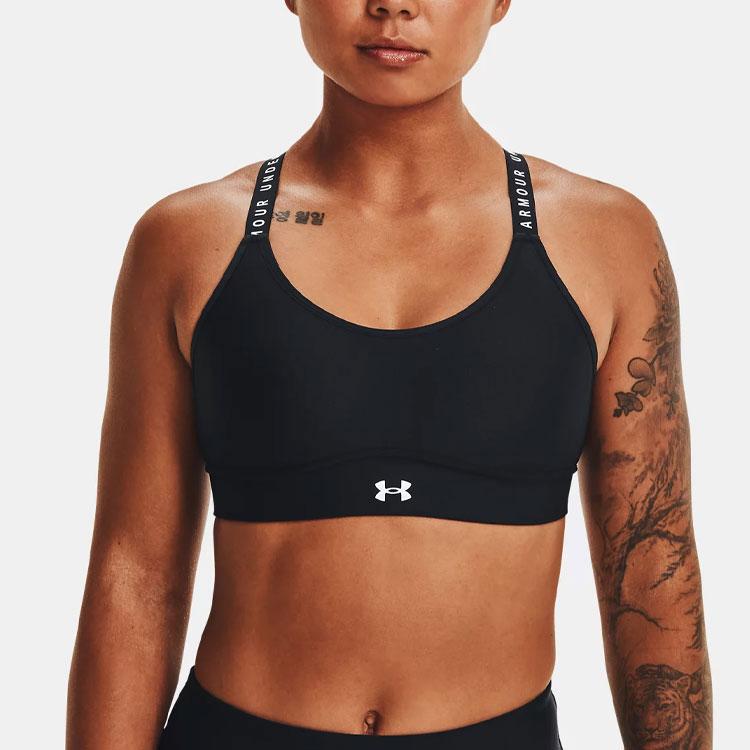 Under Armour Infinity Covered Medium Support Sports Bra for Training and Yoga Women Underwear Black 1363353-001