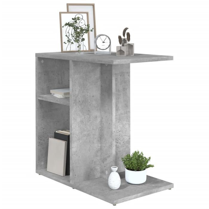 VidaXL Table d'appoint Gris béton 50x30x50 cm Aggloméré